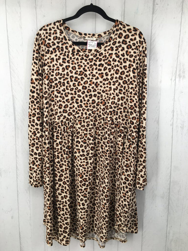 2X Animal print l/s dress