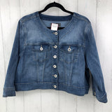 3X 3/4 slv denim jacket