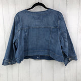 3X 3/4 slv denim jacket