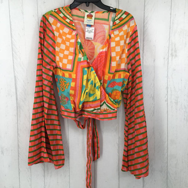 L Printed wrap top l/s