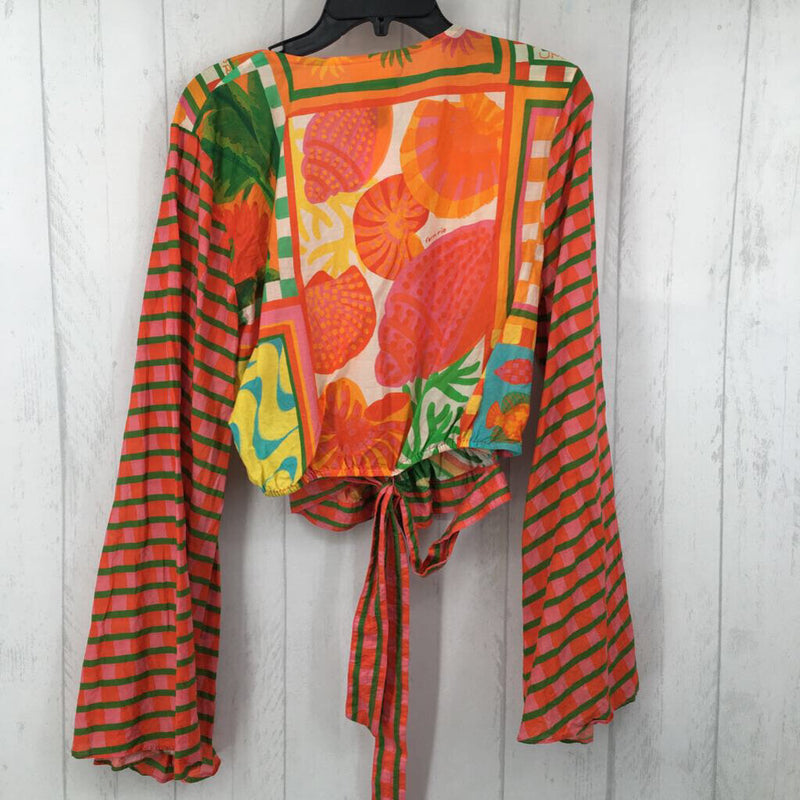 L Printed wrap top l/s