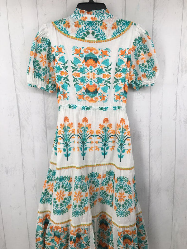 L Flo print button down s/s dress