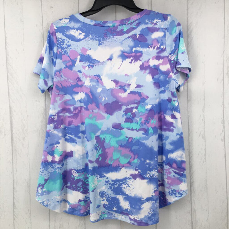 M s/s tie dye v-neck top