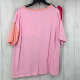 M s/s color block top