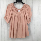 L Smocked s/s top