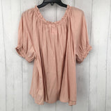 L Smocked s/s top