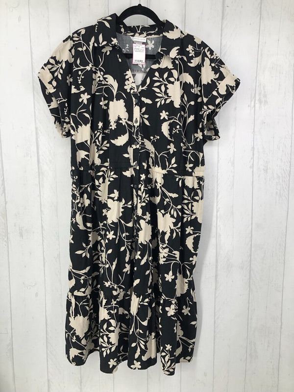 2x s/s flower print dress