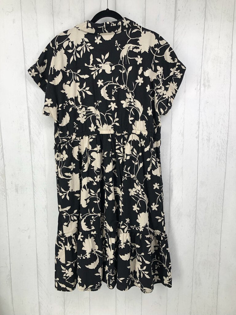 2x s/s flower print dress