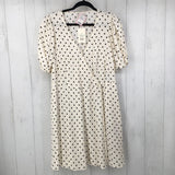 R30 XXL s/s wrap polka dot dress