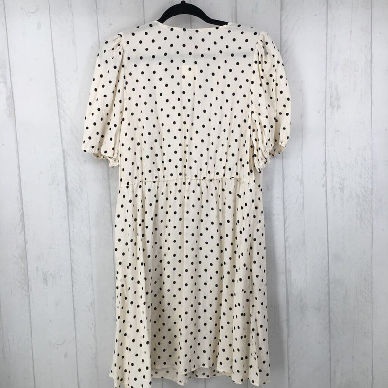 R30 XXL s/s wrap polka dot dress