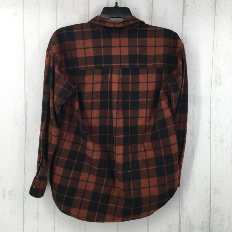 S l/s plaid oversized button shirt