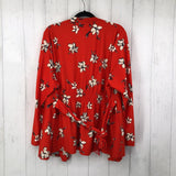 2x l/s drape flower print belt cardigan