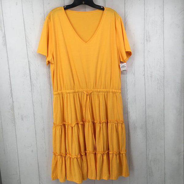 XL s/s tiered ruffle midi dress