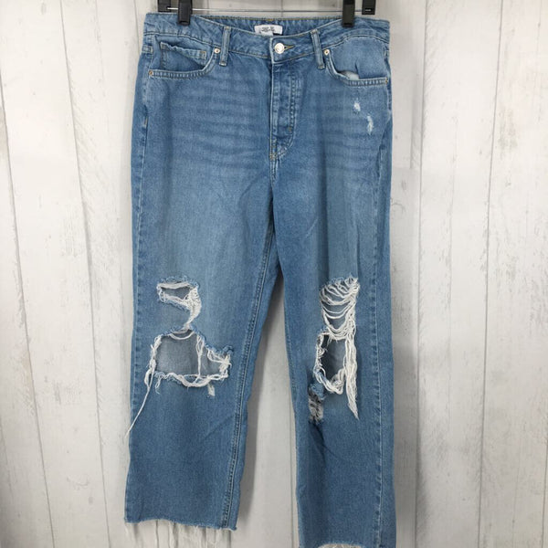 29 wide leg distressed jeans