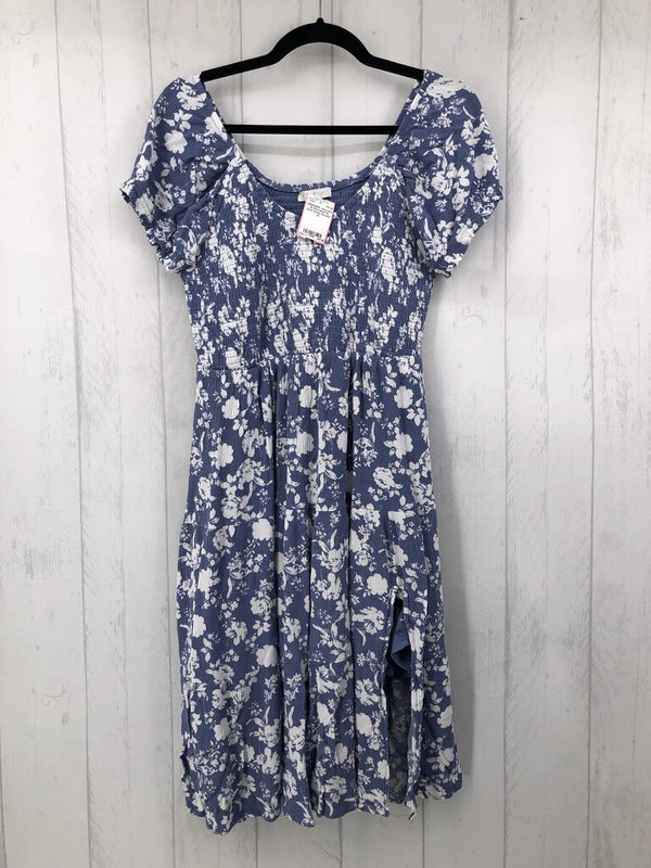 1X Smocked flo print dress