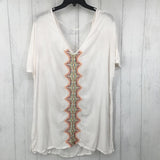 M s/s embroidered top