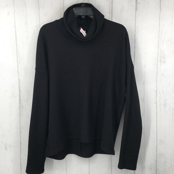 XL l/s cowl neck waffle top