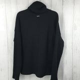 XL l/s cowl neck waffle top