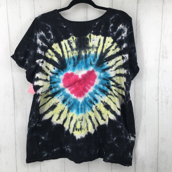 3 s/s heart tie-dye top