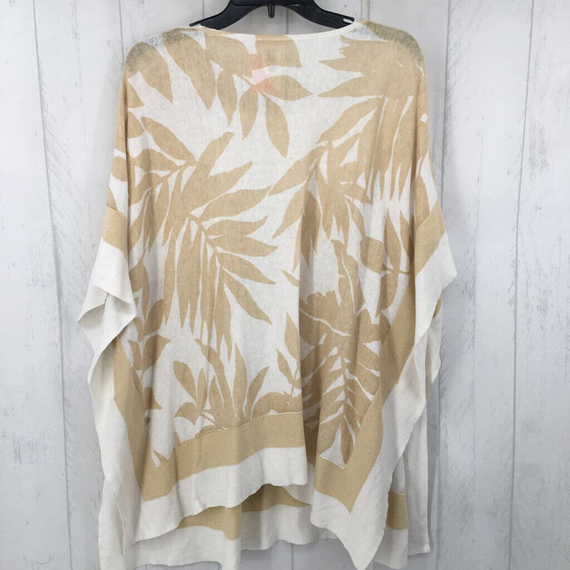 L s/s leaf print top