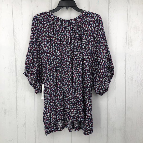 R149 3X Flo print balloon slv top