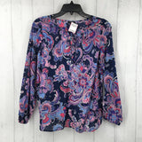 LP Paisley print quarter button down l/s top