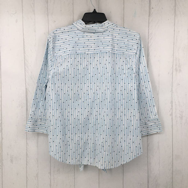 2(L) Stars & striped button down 3/4 slv top