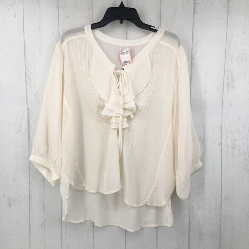 R79 XL Ruffled 3/4 slv top