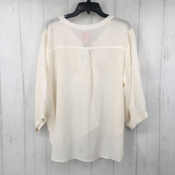 R79 XL Ruffled 3/4 slv top