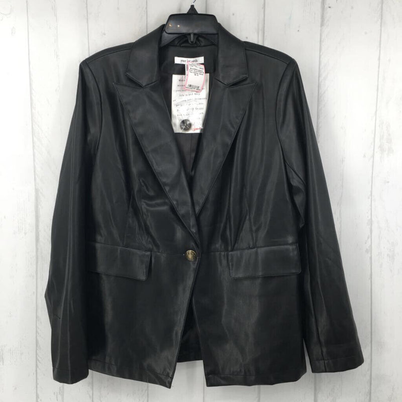 R134 10 faux leather blazer