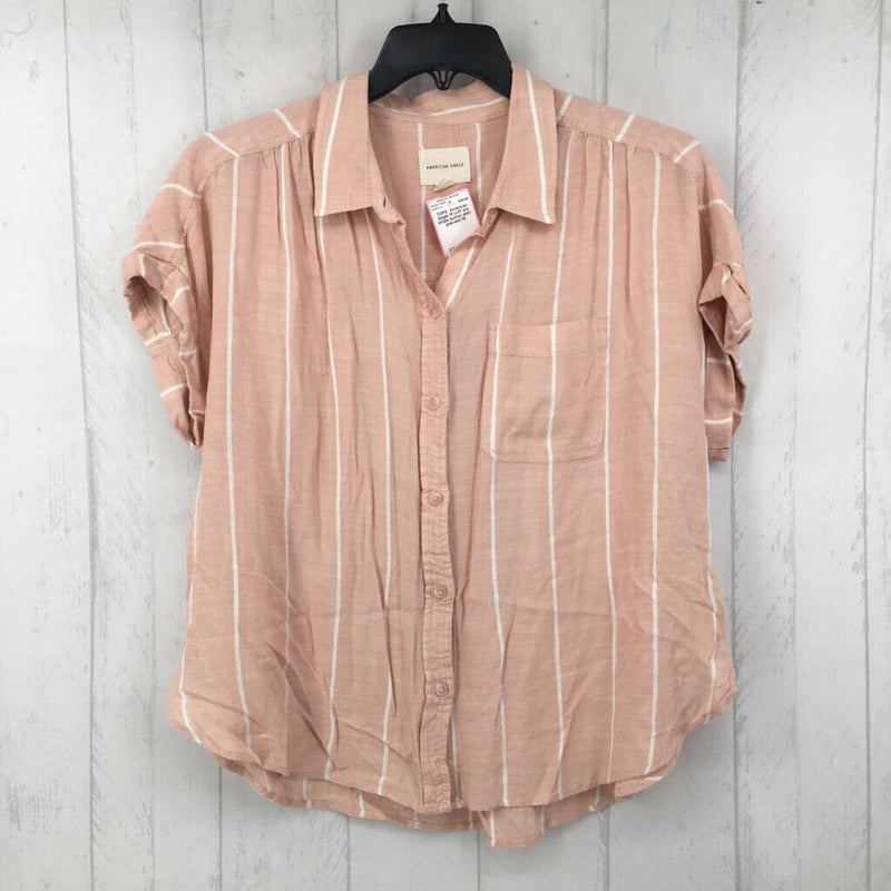 M cuff s/s stripe button shirt