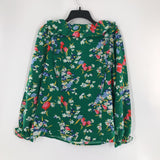 S Flo print ruffled l/s top