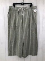 XXL Linen blend striped wide leg pant