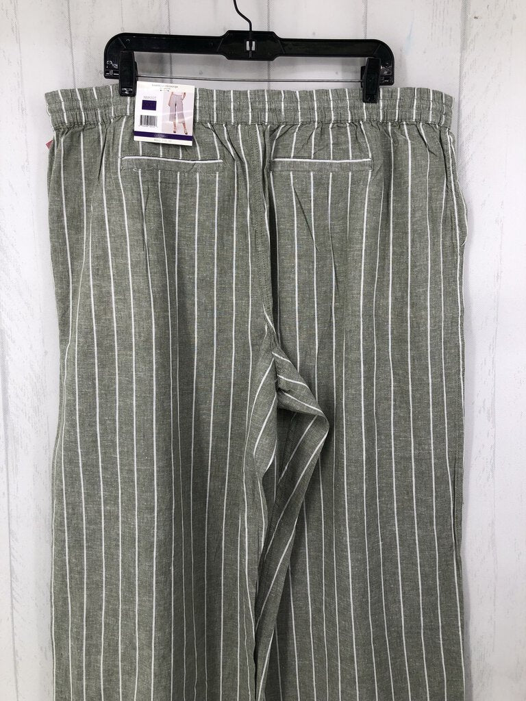 XXL Linen blend striped wide leg pant