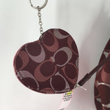 2pc signature stripe hobo shoulder bag w/ heart coin purse