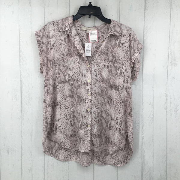 R54 M s/s snakeskin print button shirt