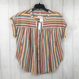 R69 L cuff s/s stripe button shirt