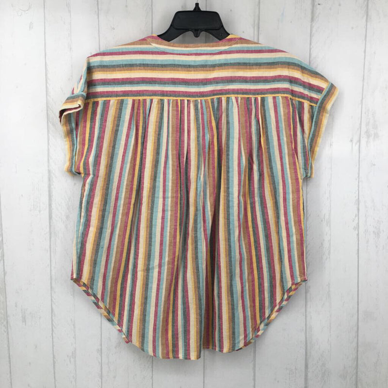 R69 L cuff s/s stripe button shirt