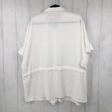 1x ruffle hem s/s button shirt