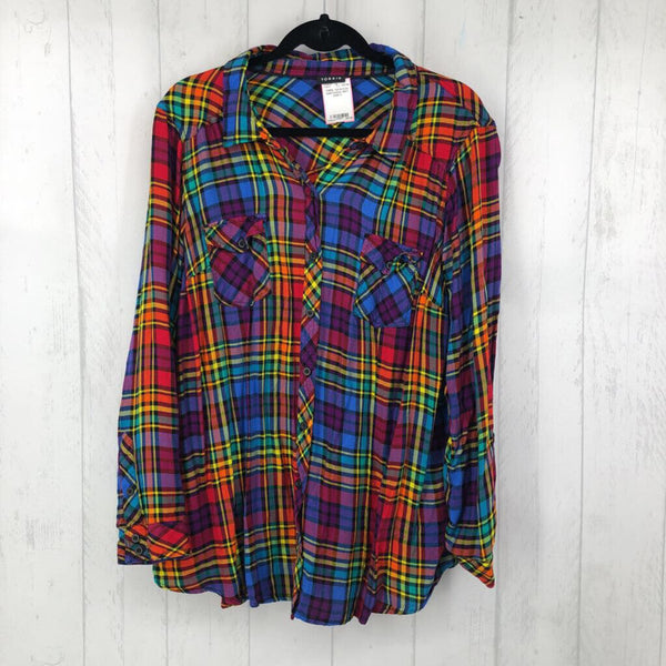 3 l/s plaid button shirt