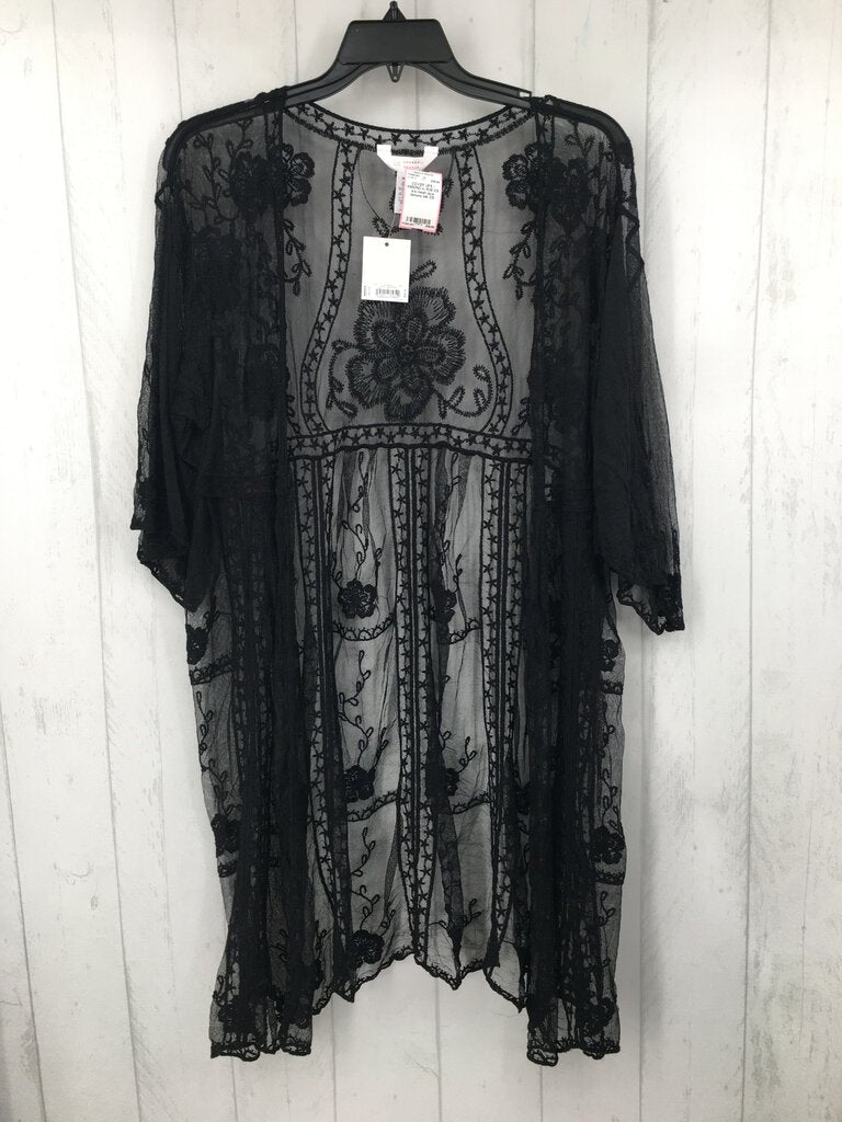 R36 OS s/s mesh lace kimono