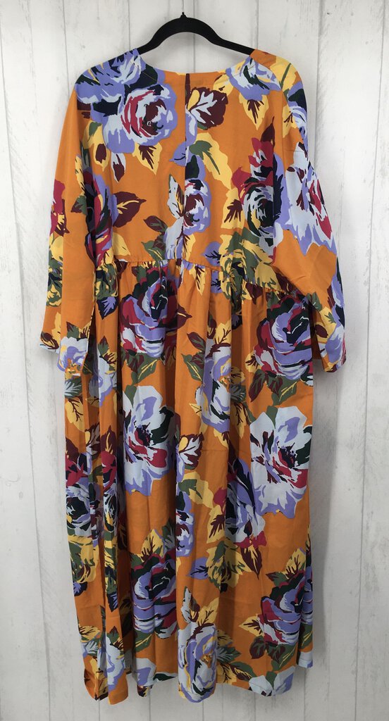 2x s/s flower print long kimono