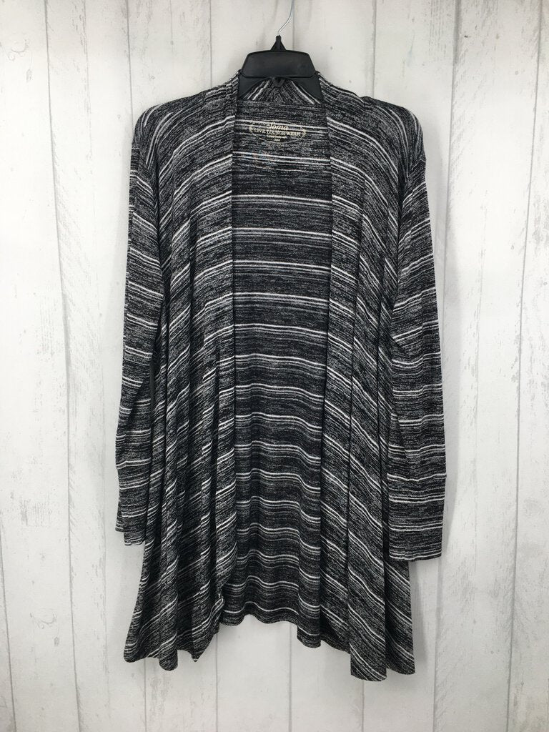 L Striped flowy cardi