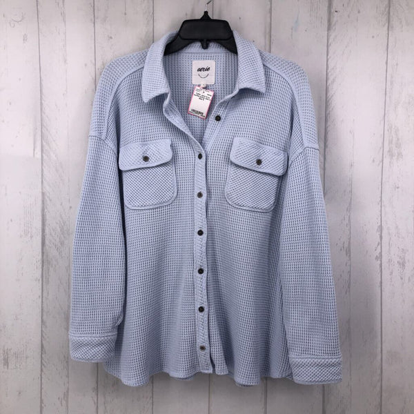 S l/s waffle button shirt