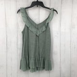 S double v-neck ruffle tank