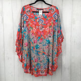 3X Flo print dolma slv top