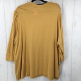 4X Pleated shoulder 3/4 slv top