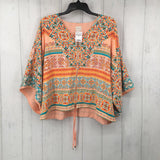 2P (LP) Printed zip-up dolman slv top