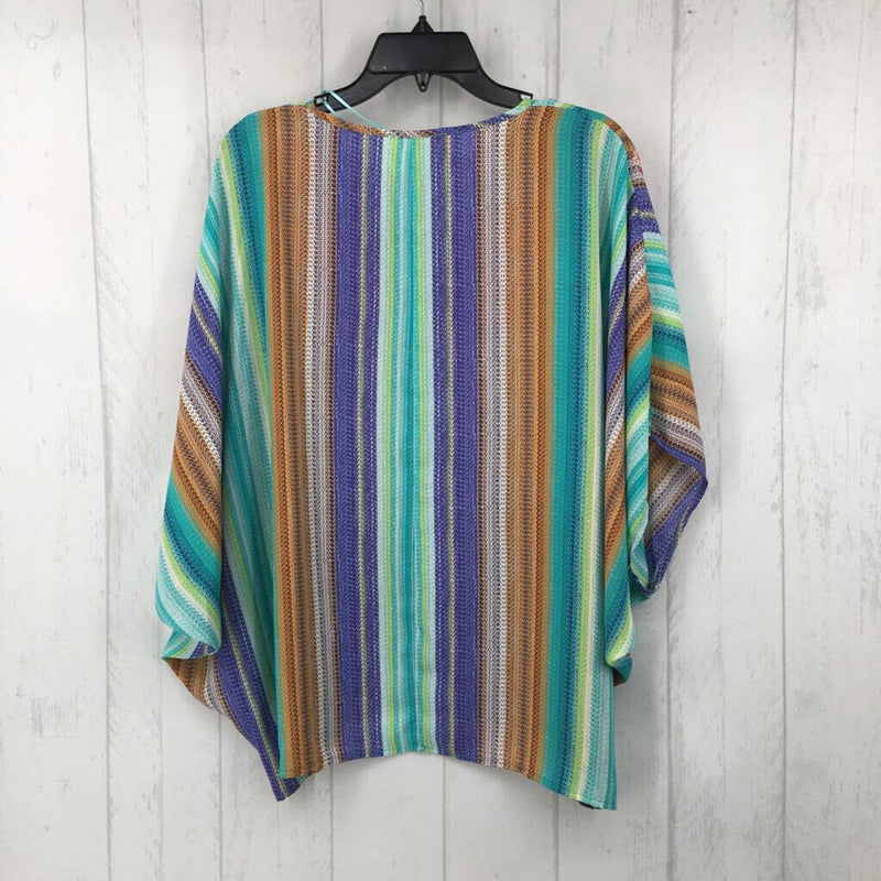 M Flo embroidered striped dolman slv top