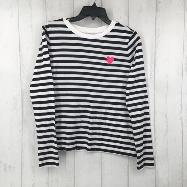 M Striped pink heart l/s tee